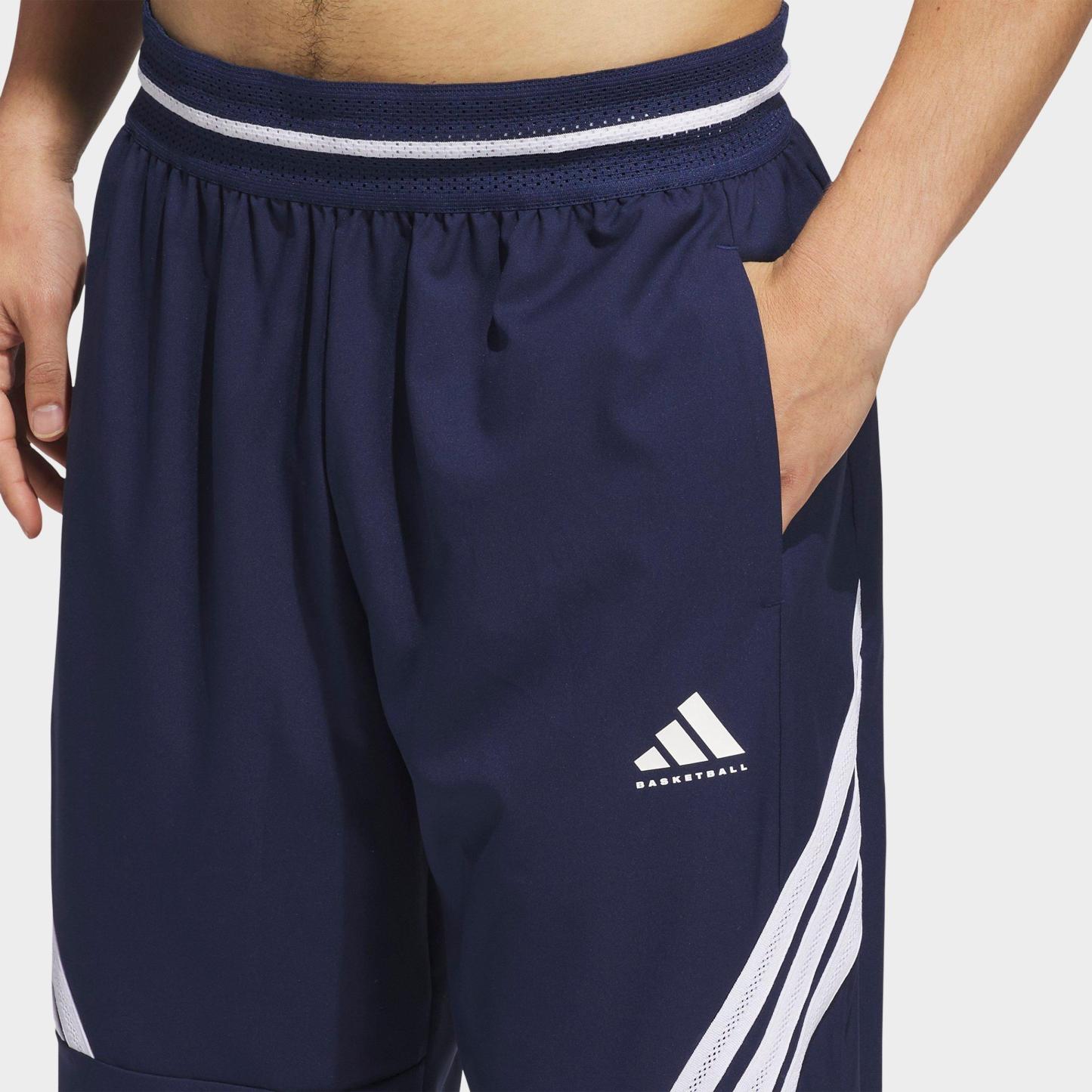 Men's adidas Crazy Lite Woven Basketball Pants - Team Navy Blue/White