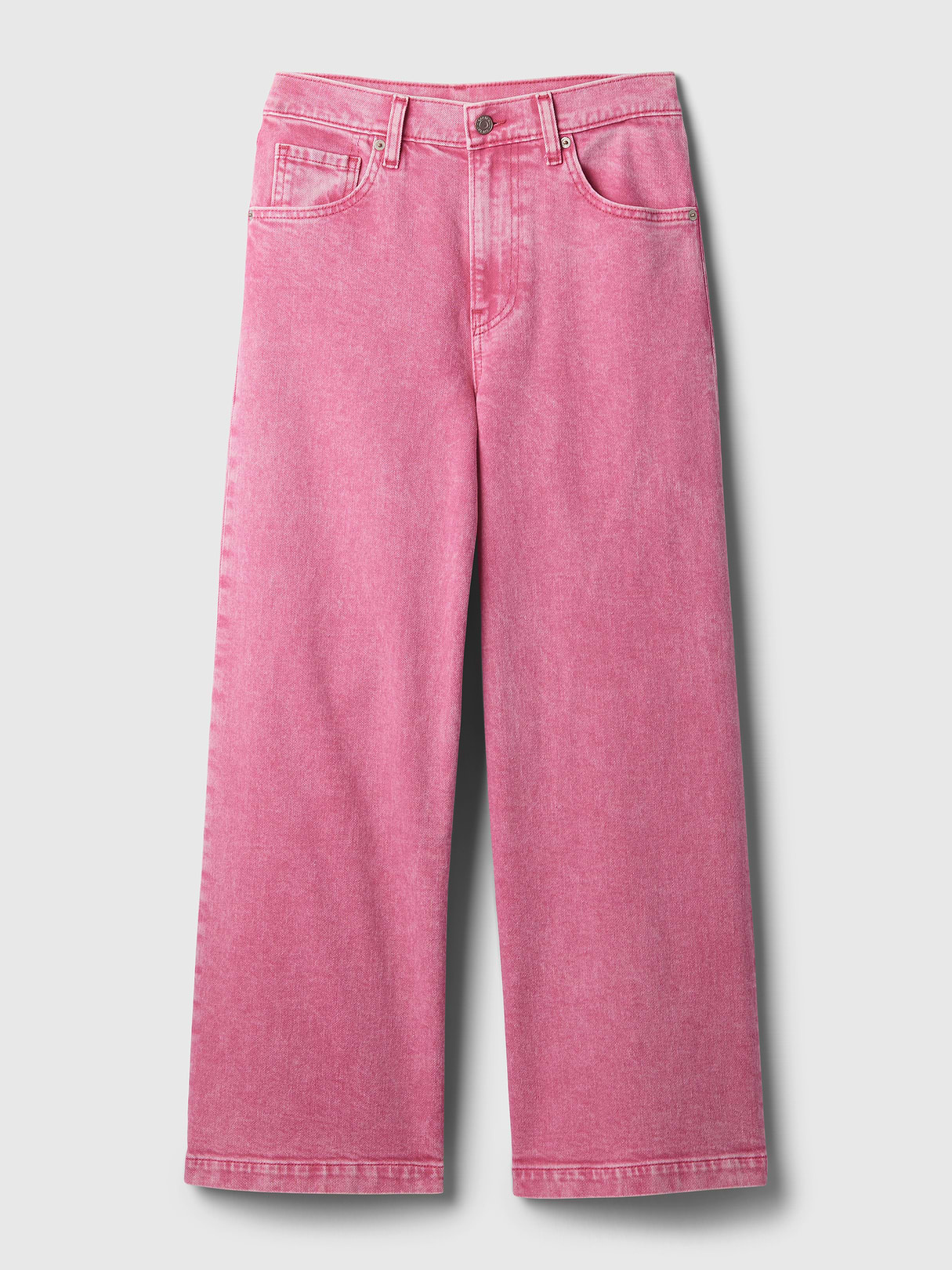High Rise Stride Wide-Leg Ankle Jeans - sugar pink