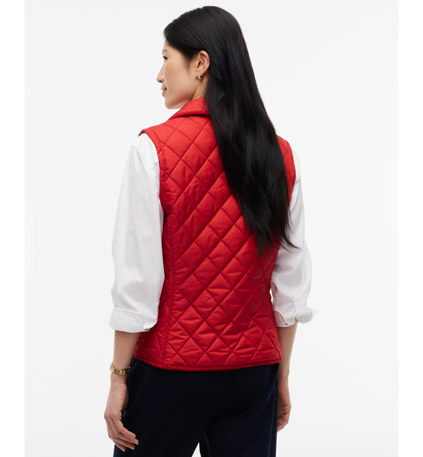 Tommy Hilfiger Women's Quilted Club Collar Vest - Dark Magma