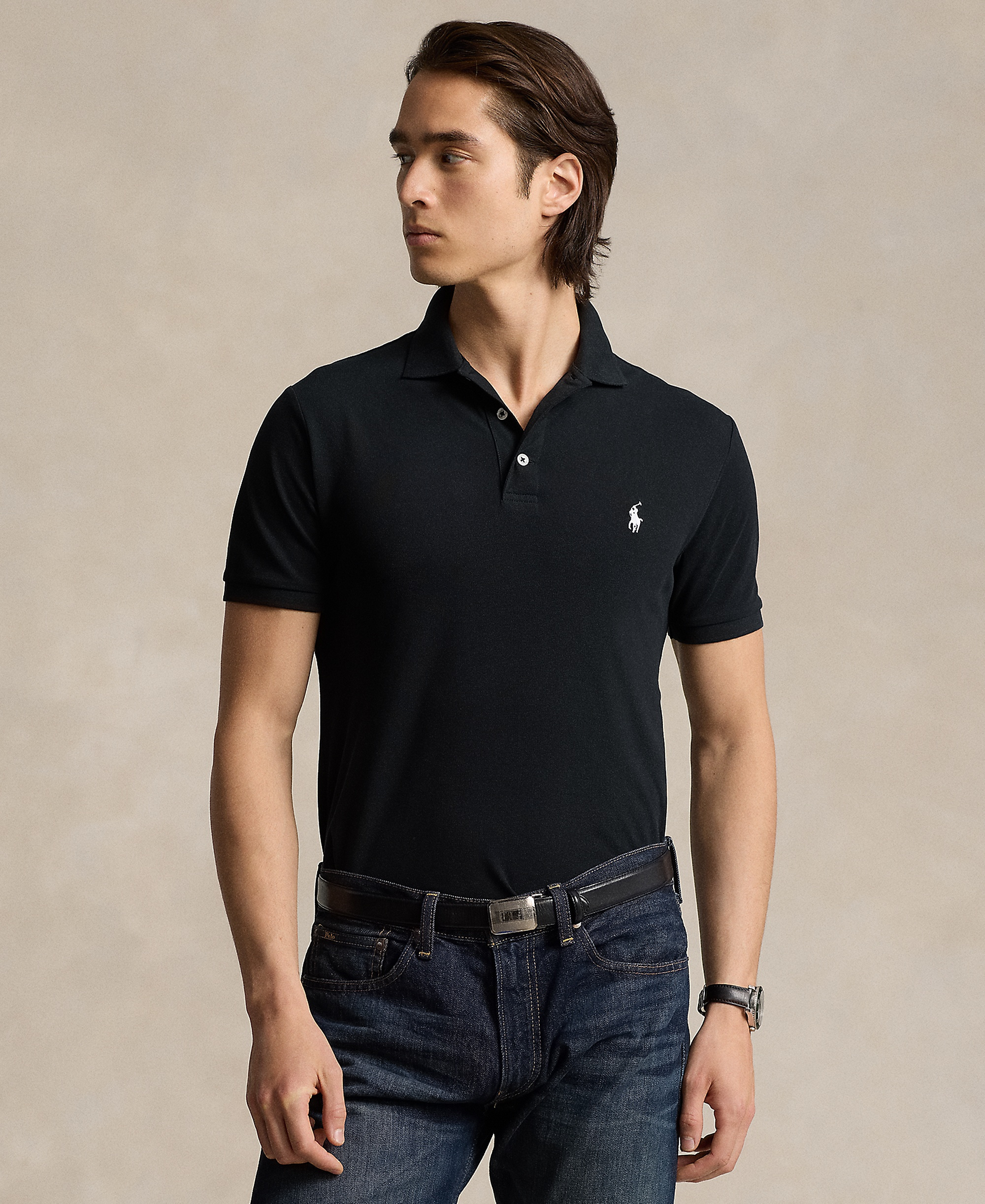 Polo Ralph Lauren Men's Classic-Fit Stretch Mesh Polo Shirt - Polo Black
