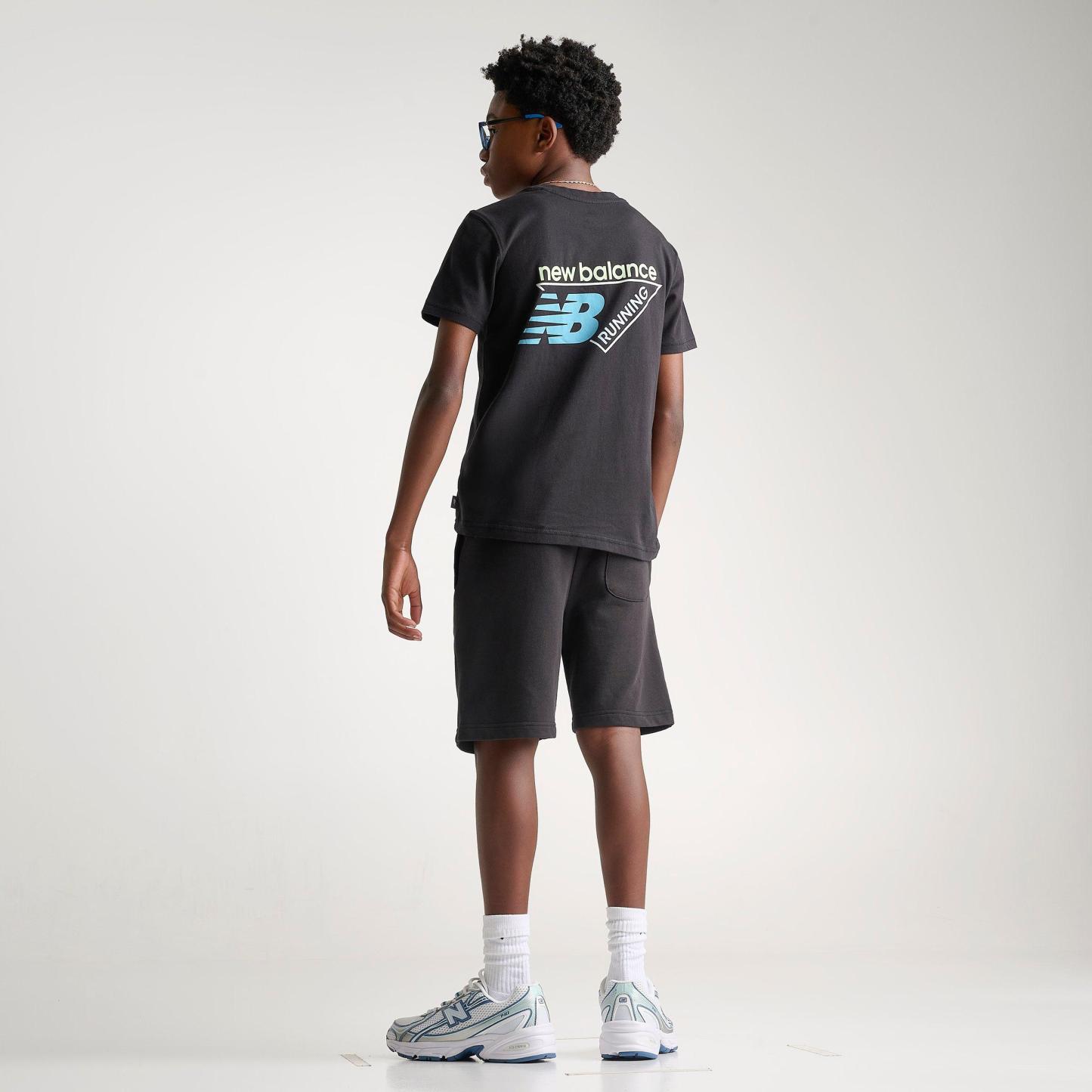 Big Kids' New Balance Running Triangle T-Shirt - Caviar - view 2