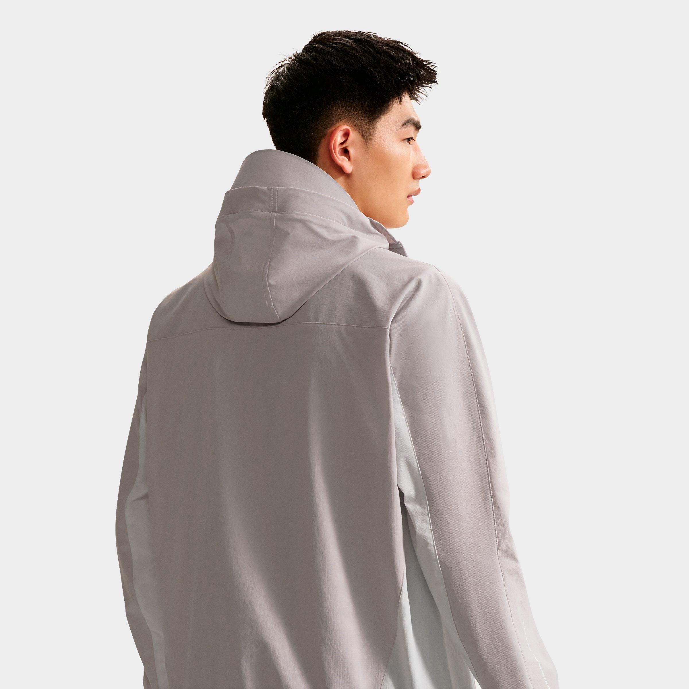 Men's Nithtke Tech Helios Dri-FIT Long-Sleeve Full-Zip Shell - Grey Fog/Off White/Black