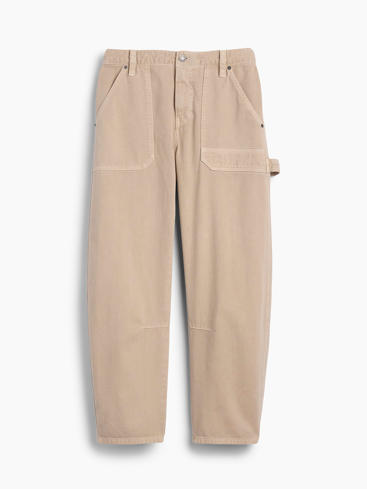 Mid Rise Barrel Utility Ankle Pants - Wicker tan
