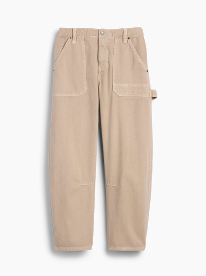 Mid Rise Barrel Utility Ankle Pants - Wicker tan
