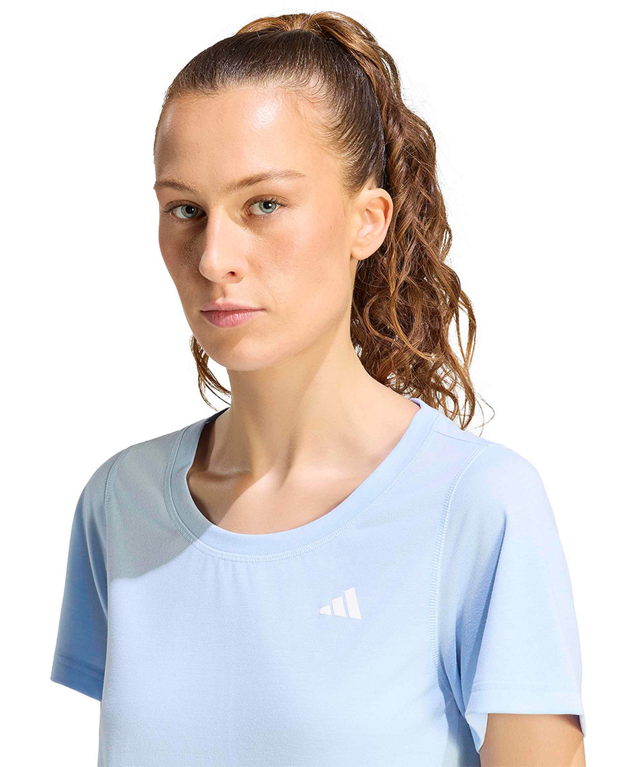 adidas Women's Workout Essentials Seamless Scoop Neck T-Shirt - Glow Blue