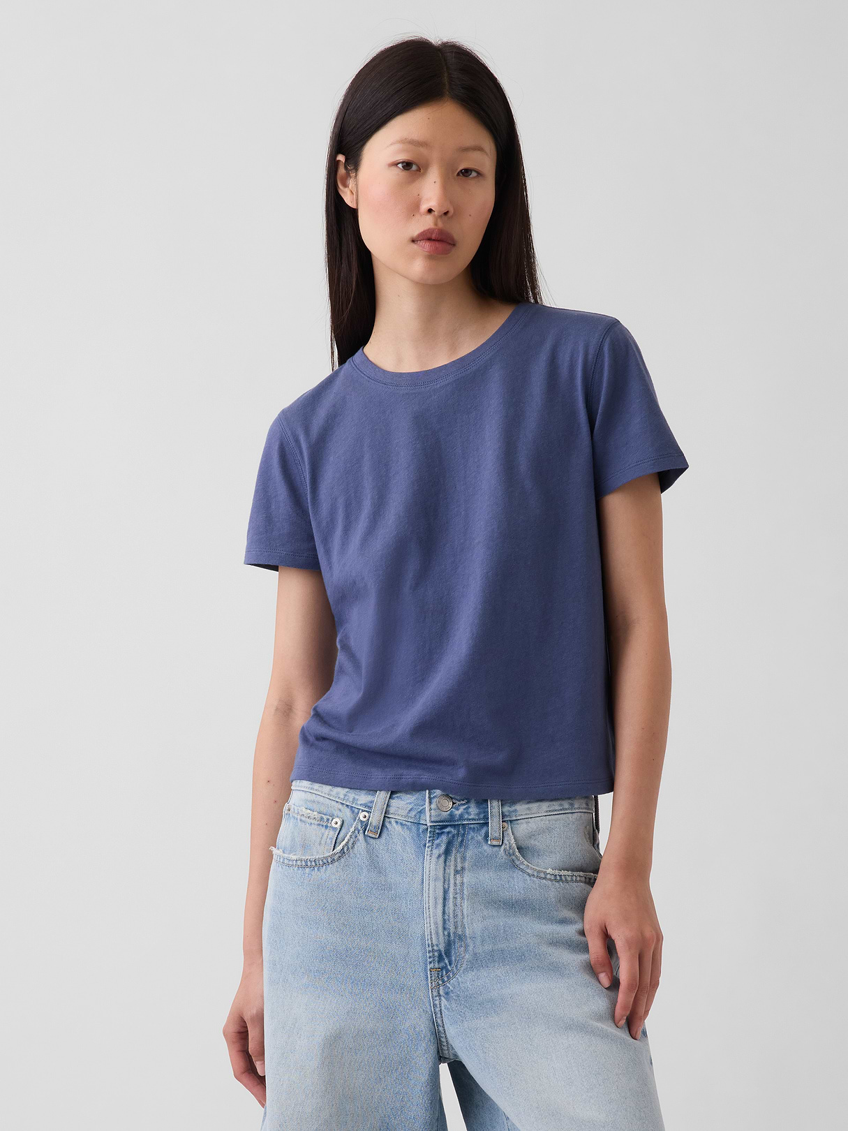 100% Cotton Authentic Shrunken T-Shirt - Sargassus blue