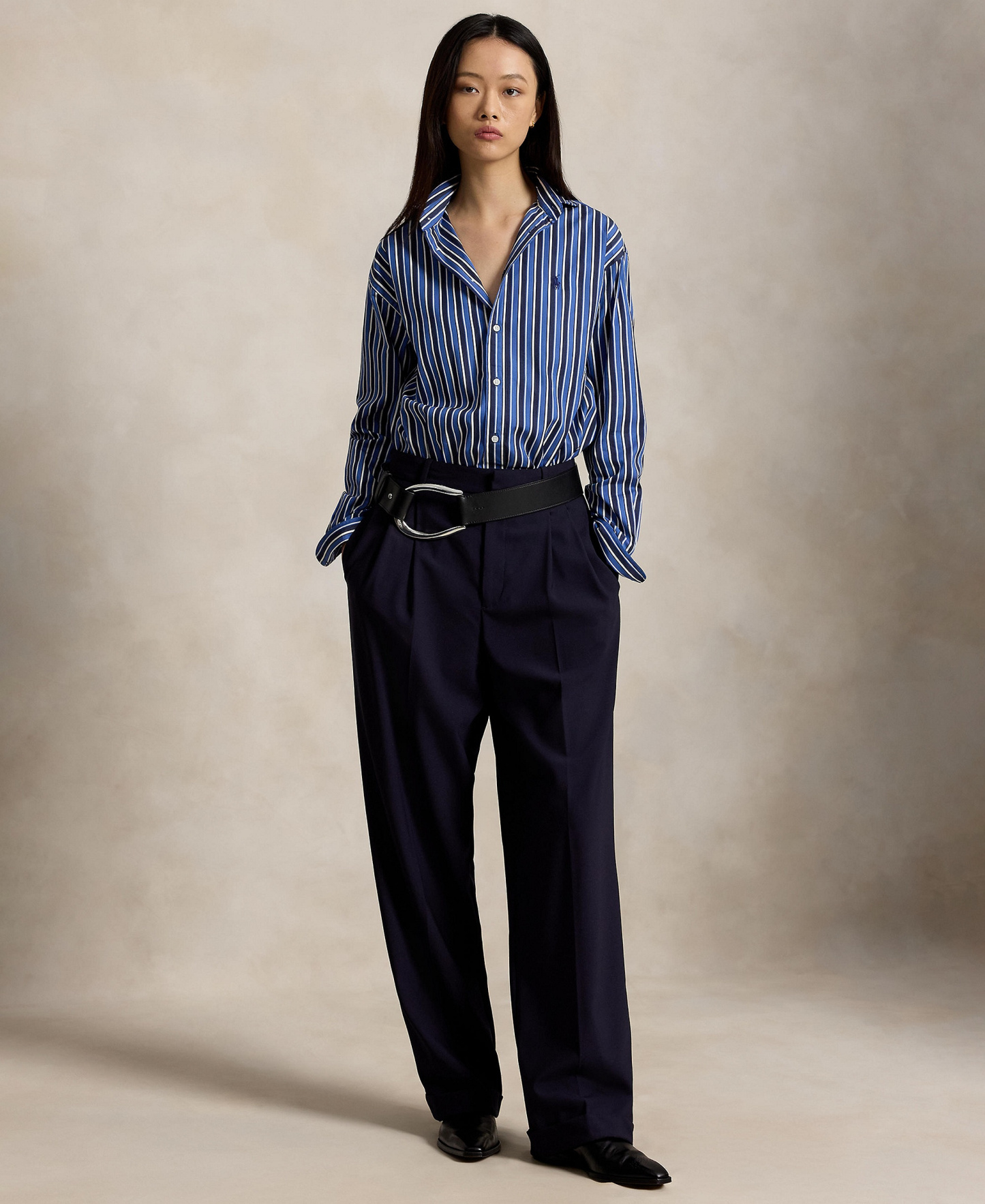 Polo Ralph Lauren Women's Relaxed-Fit Striped Cotton Shirt - Blue Multi