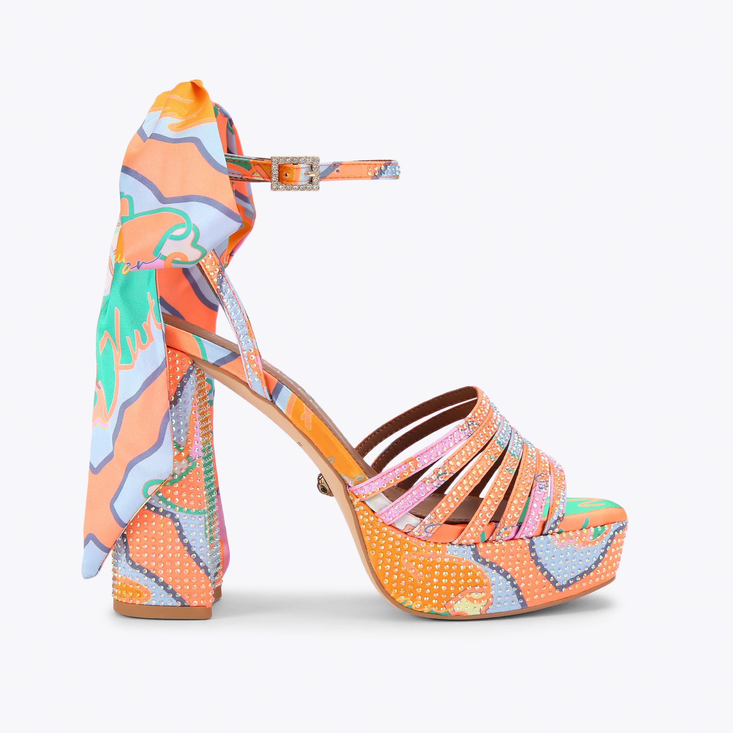 Kurt Geiger London Pierra Ankle Tie Platform Heel - Multi Colored