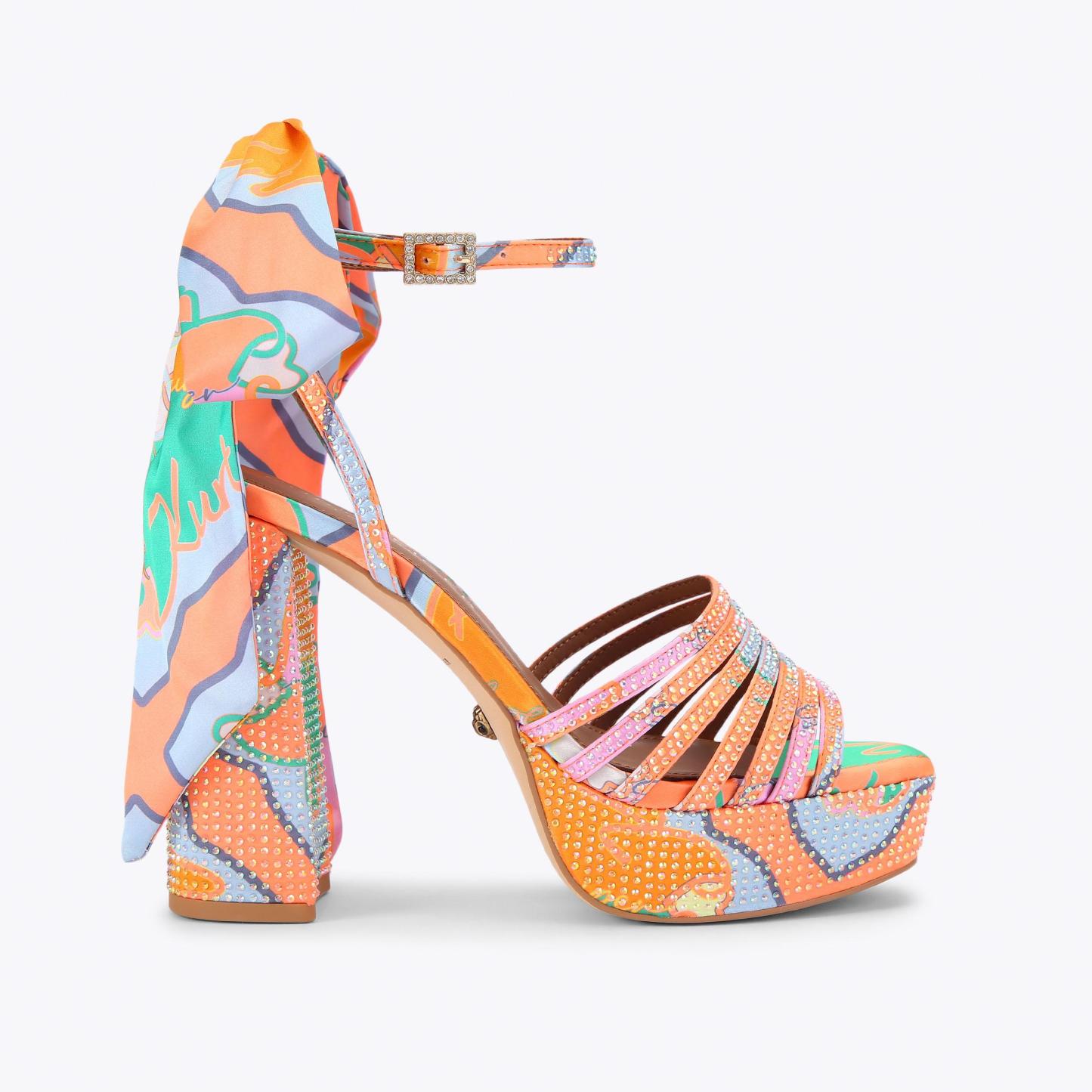 Kurt Geiger London Pierra Ankle Tie Platform Heel - Multi Colored