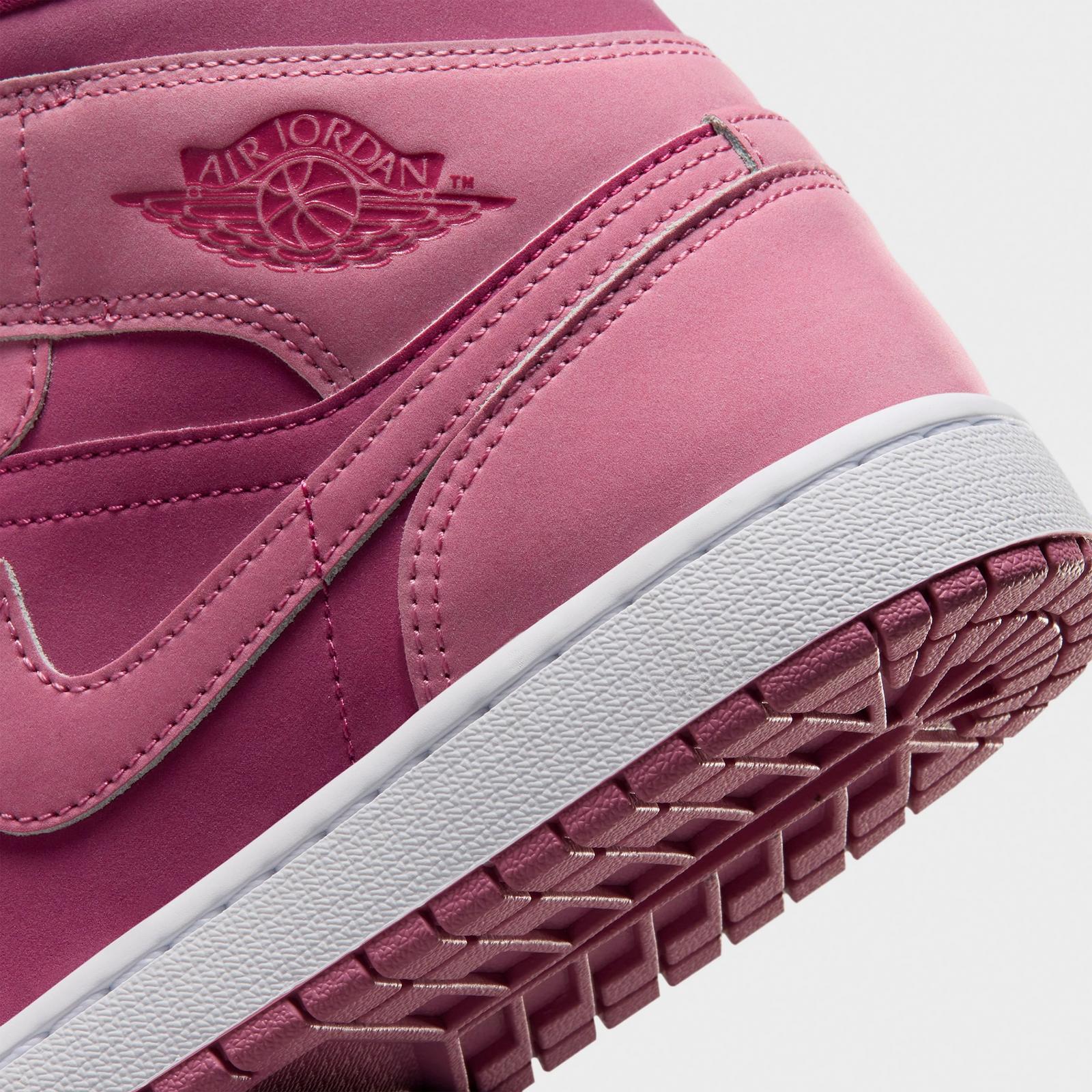 Women's Air Jordan Retro 1 Mid Casual Shoes - Desert Berry/White/Sweet Beet - view 3