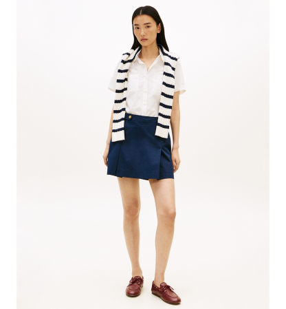 Tommy Hilfiger Women's Classic Poplin Short-Sleeve Shirt - Ecru