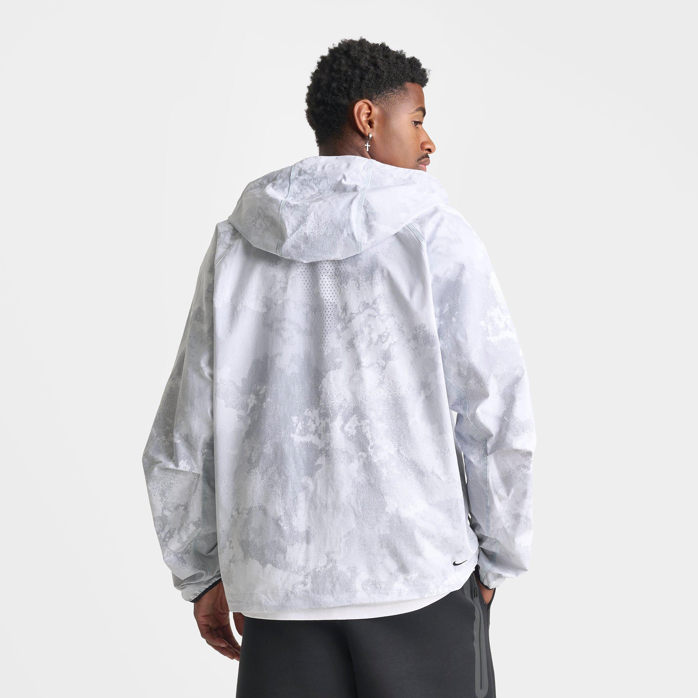Men's Nithtke Tech Windrunner Dri-FIT Allover Print Woven Full-Zip Jacket - Pure Platinum/Black