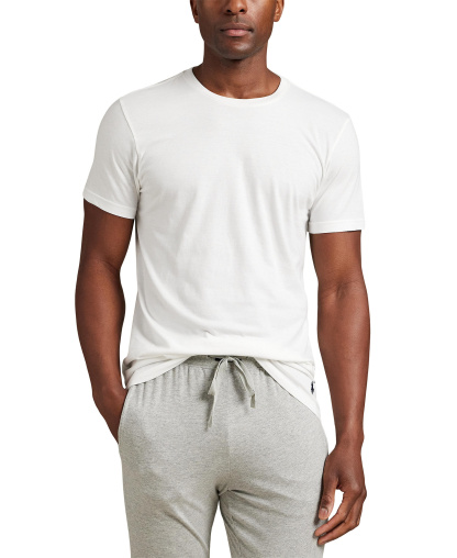 Polo Ralph Lauren Men's 3-Pack Classic Cotton Crew Undershirts - White/Raft Green/Office Blue
