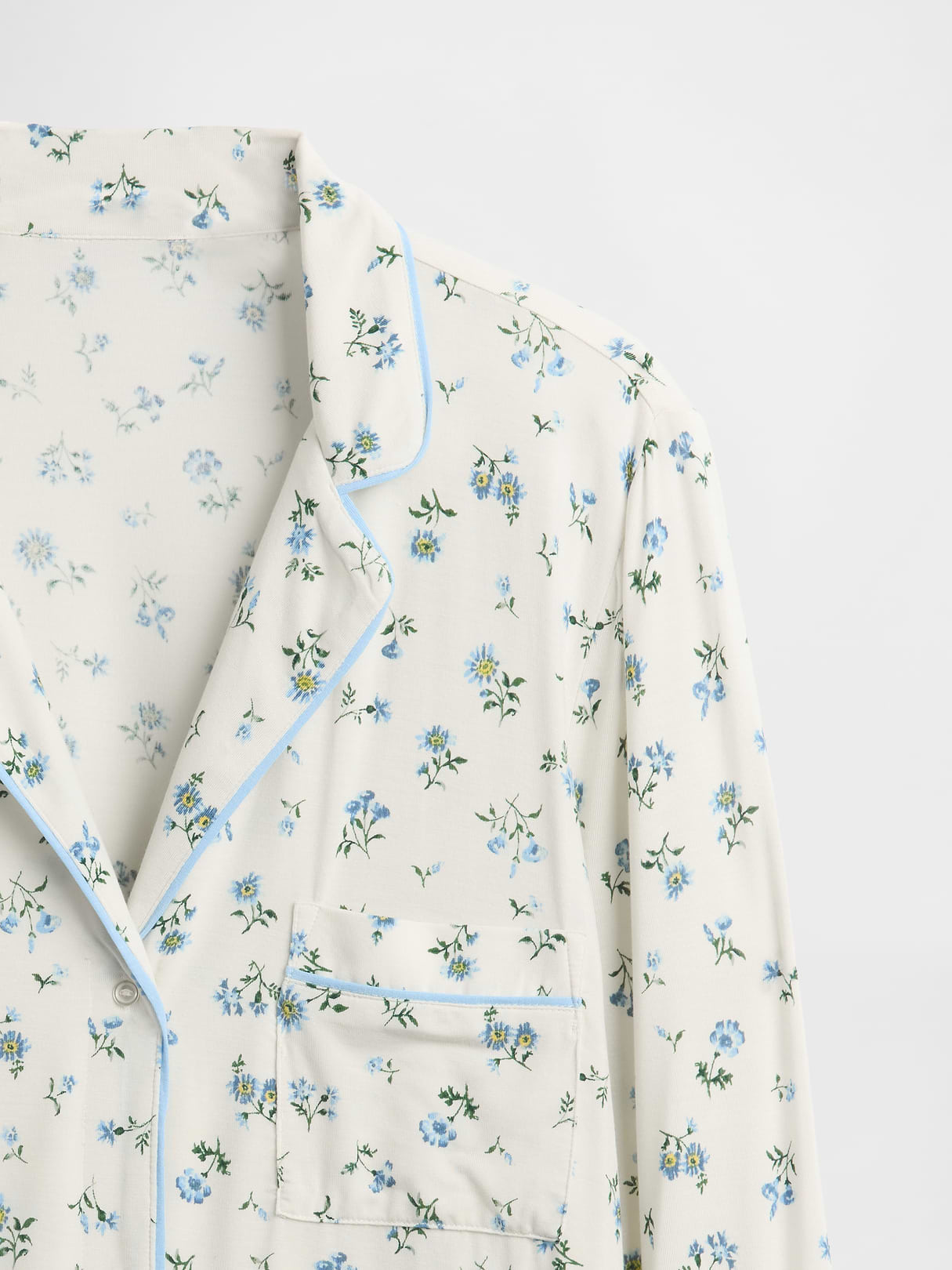 SoftMade Modal PJ Top - White floral print