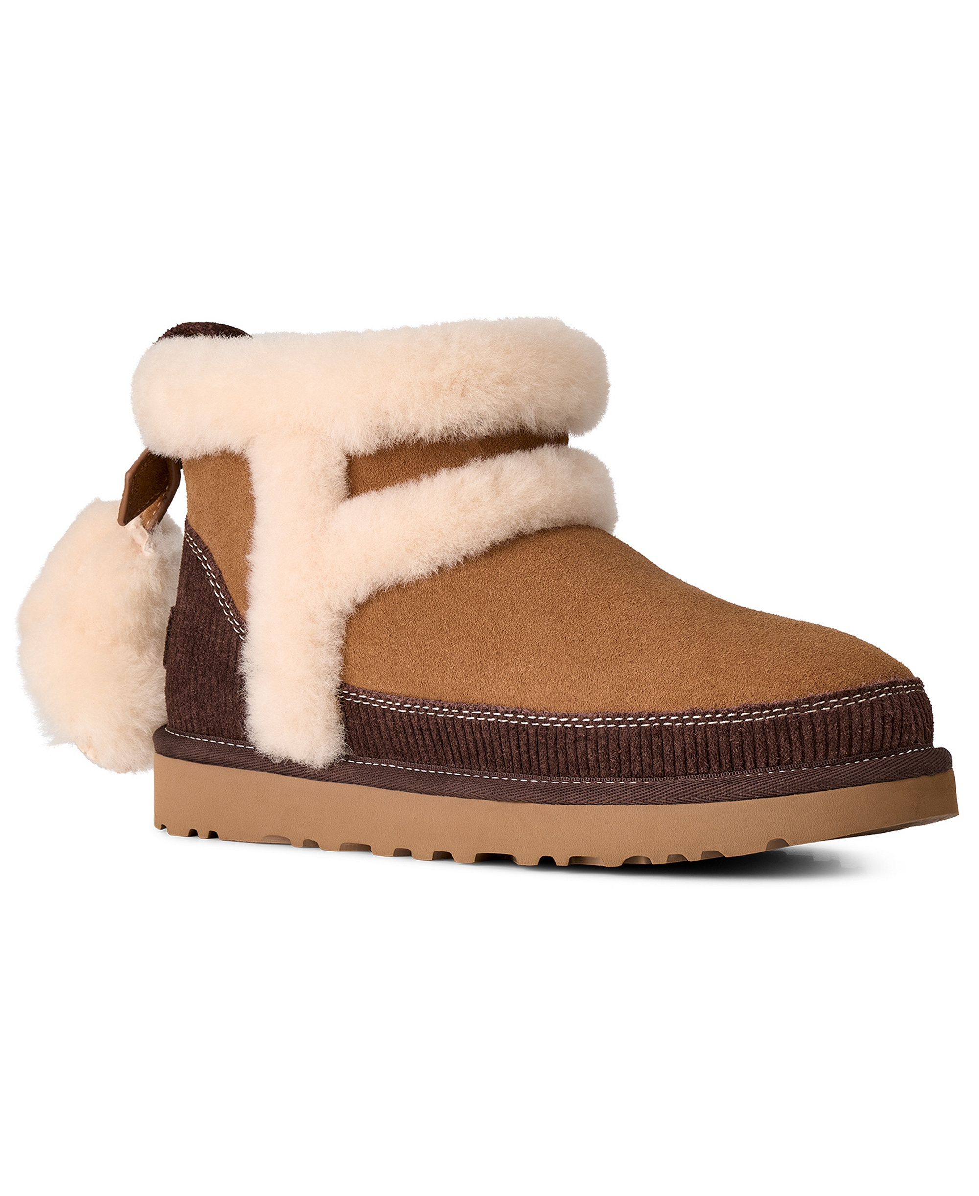 UGG® Women's Classic Mini Heritage Round Toe Booties - Chestnut