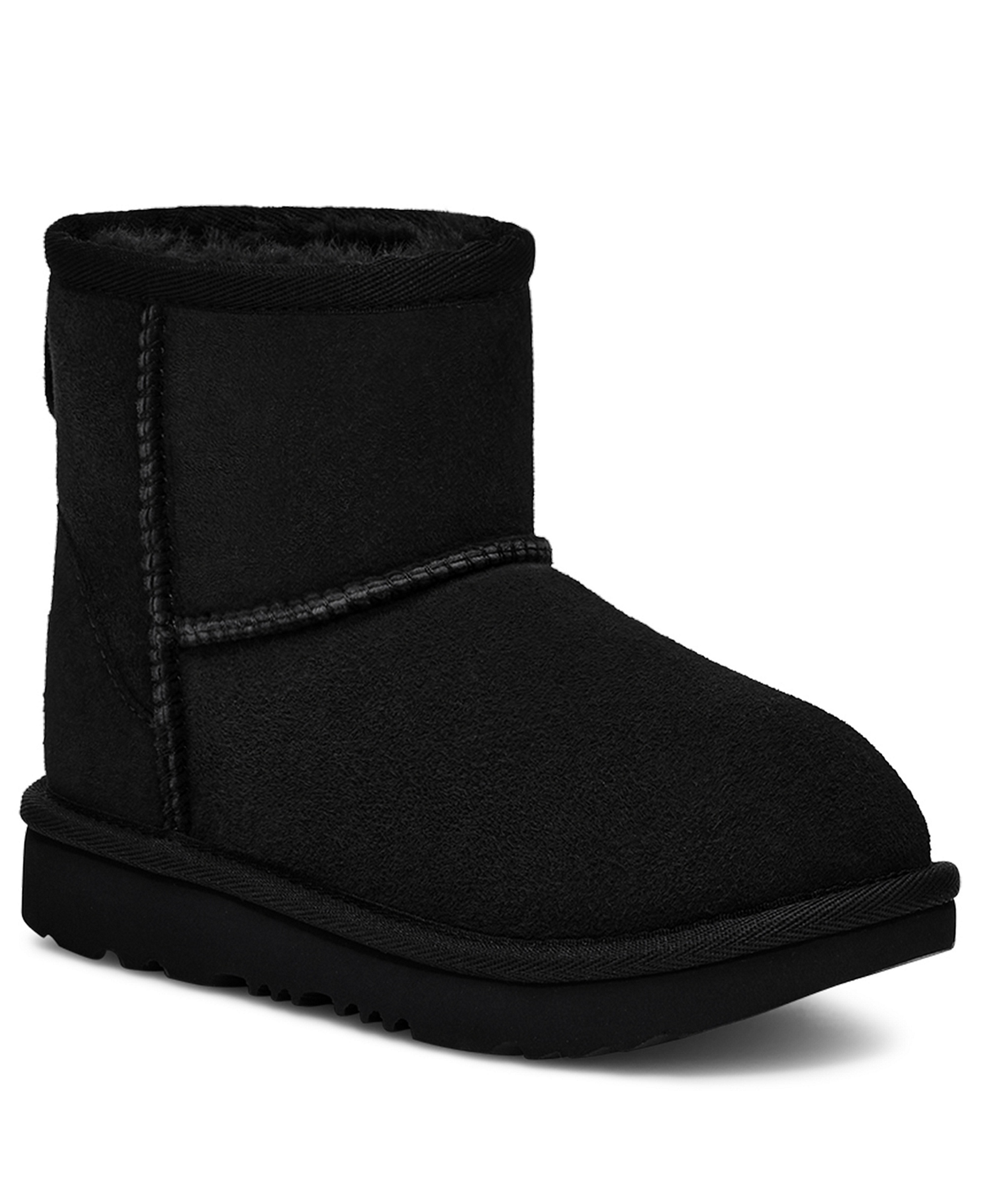 UGG® Toddler Kids Classic Mini II Round Toe Booties - Black