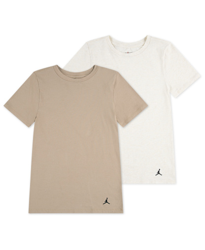 Jordan Boys' 8-20 Flight Base T-Shirt, 2-Pack - Hemp/White