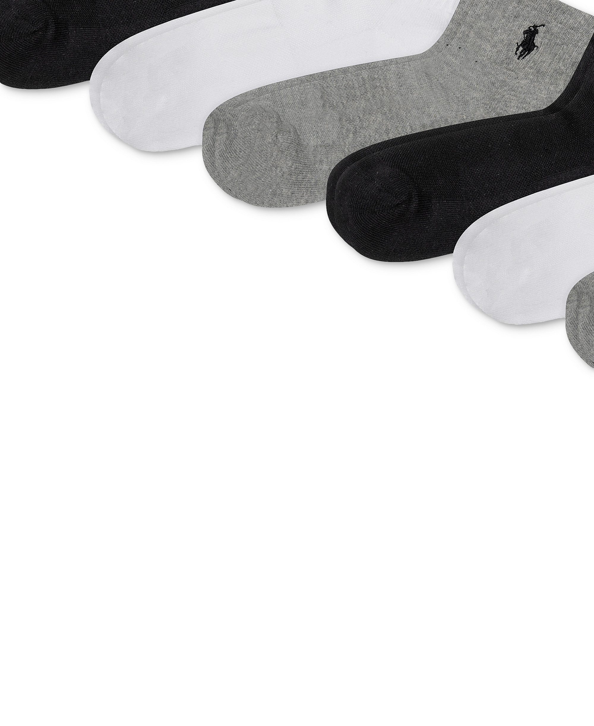 Polo Ralph Lauren Women's 6-Pk. Cushion Quarter Socks - Gray heather assortment