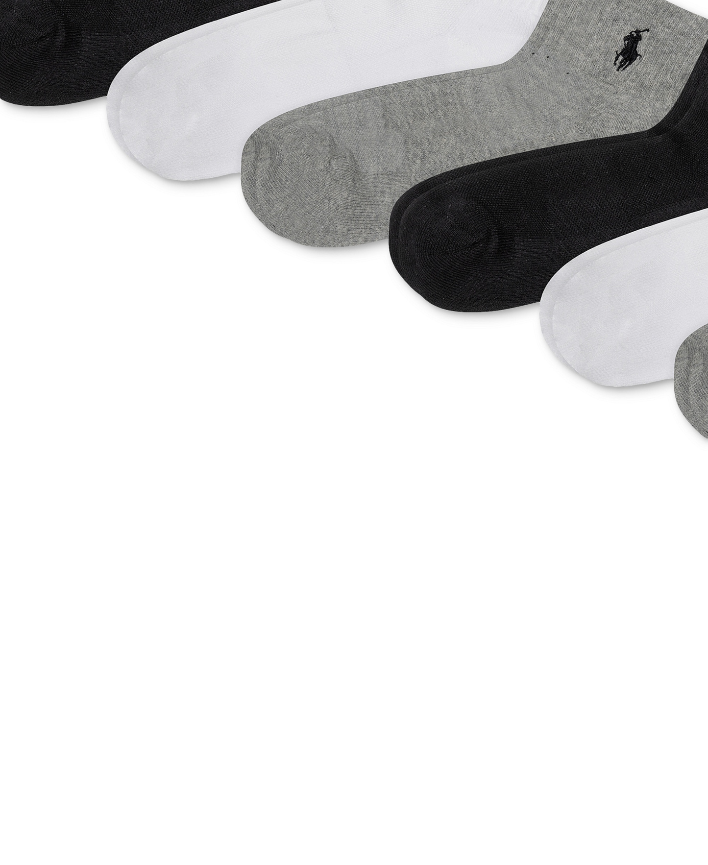 Polo Ralph Lauren Women's 6-Pk. Cushion Quarter Socks - Gray heather assortment