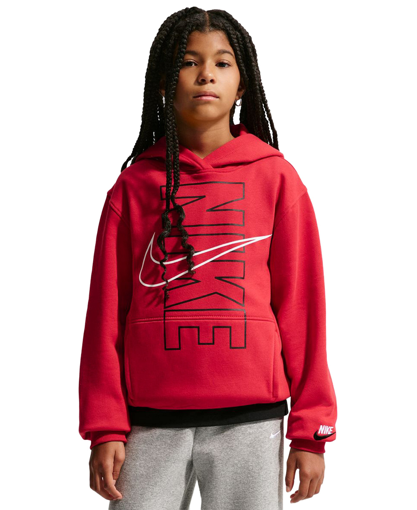 Nike Boys' 8-20 Sportswear Club Fleece Long-Sleeve Hoodie - Gym Red