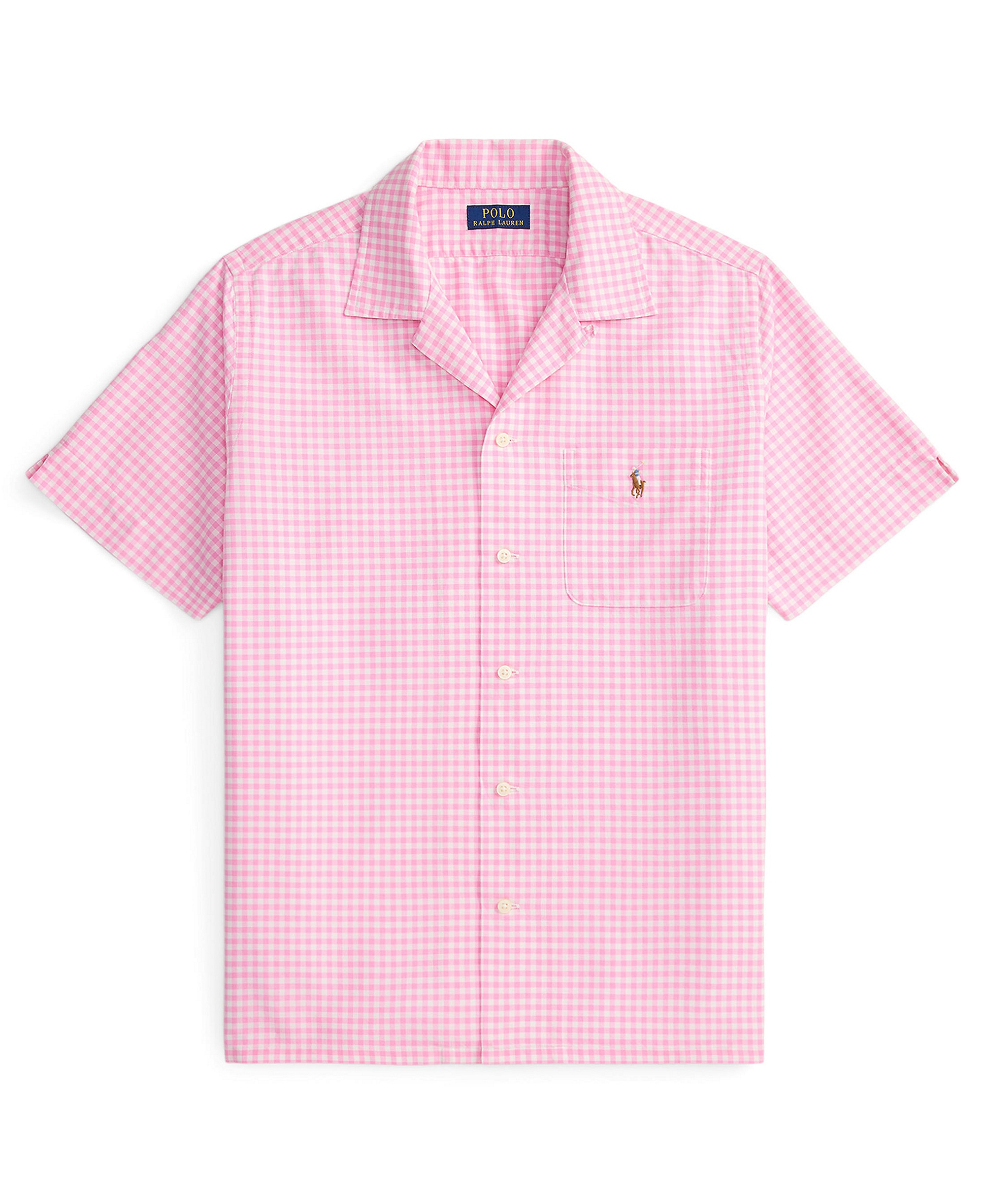 Polo Ralph Lauren Men's Classic-Fit Short-Sleeve Oxford Shirt - Pink/White