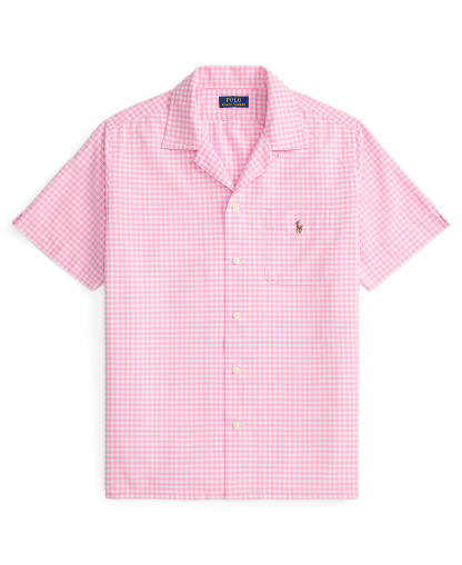 Polo Ralph Lauren Men's Classic-Fit Short-Sleeve Oxford Shirt - Pink/White