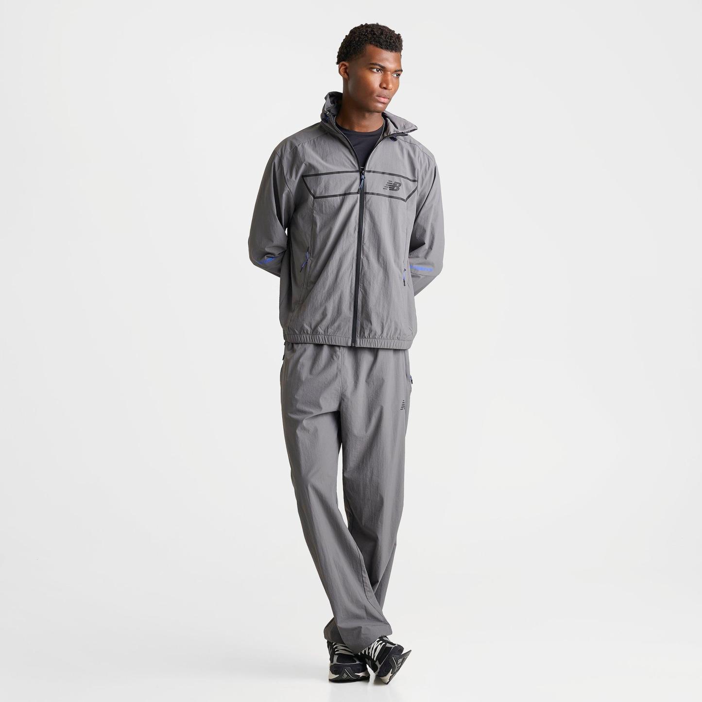 Men's New Balance Vision Pack Track Pants - Grey/Black/Blue - view 2