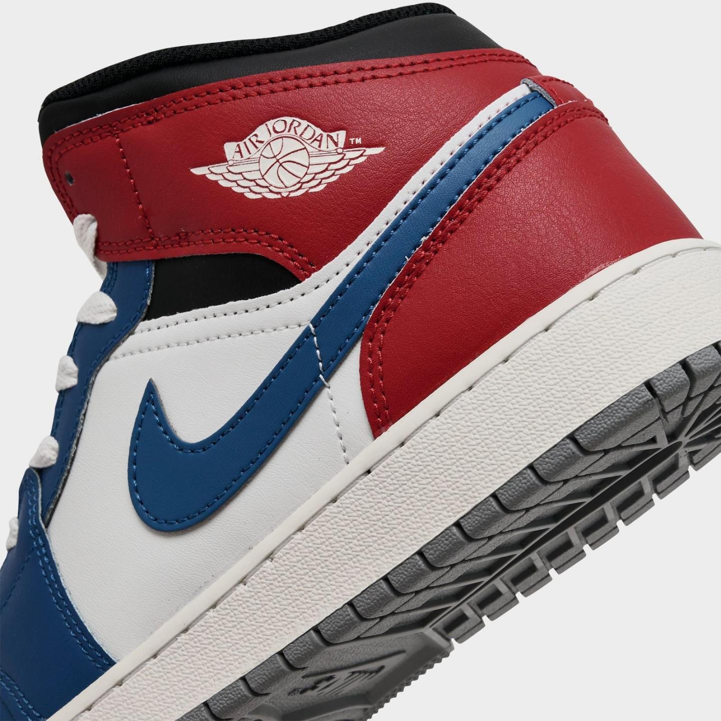 Big Kids' Air Jordan Retro 1 Mid Casual Shoes - True Blue/Varsity Red/Black/Summit White - view 3