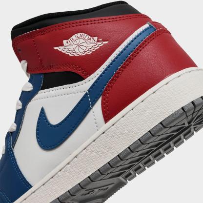 Big Kids' Air Jordan Retro 1 Mid Casual Shoes - True Blue/Varsity Red/Black/Summit White - view 3