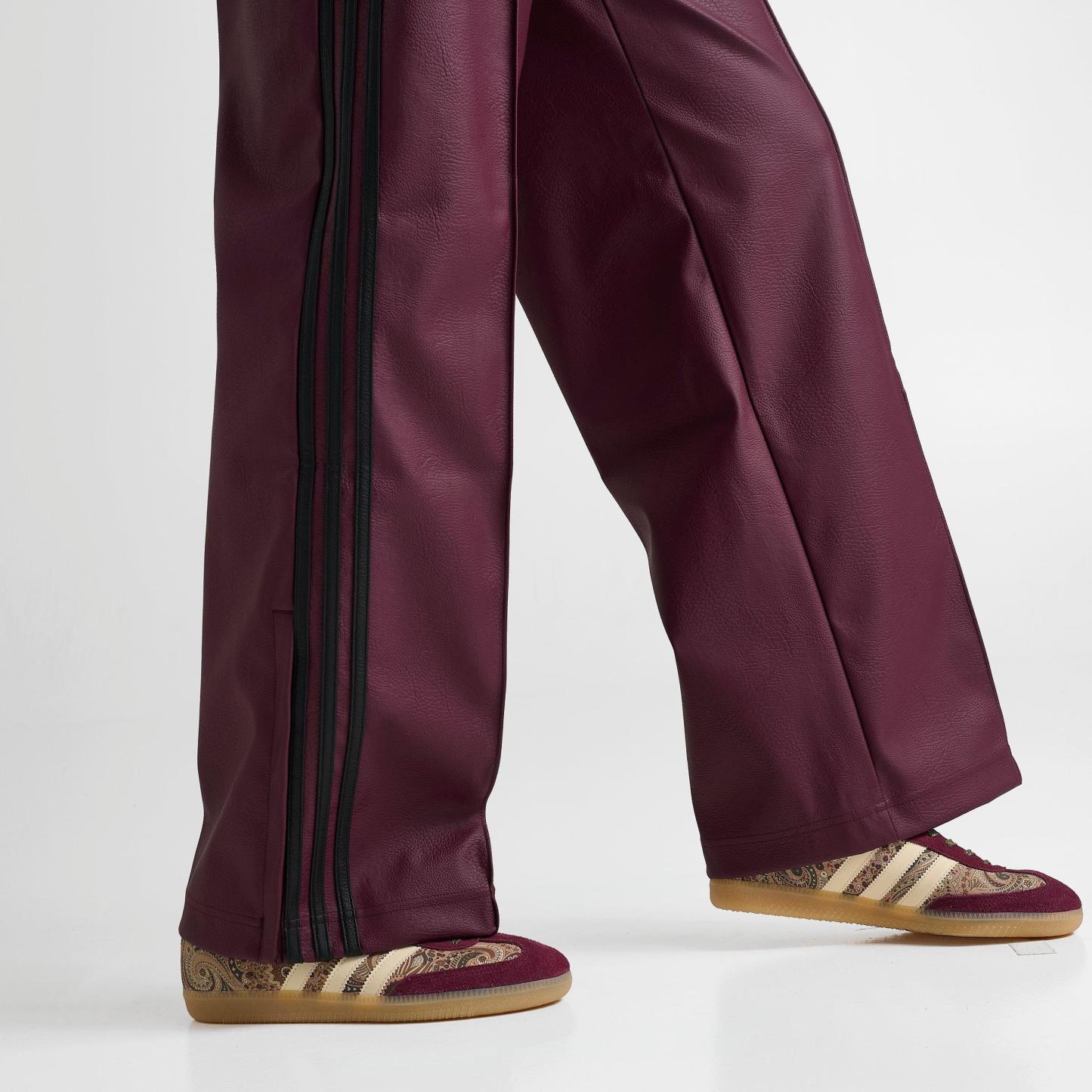 Women's adidas Originals Firebird Loose Pleather Pants - Maroon