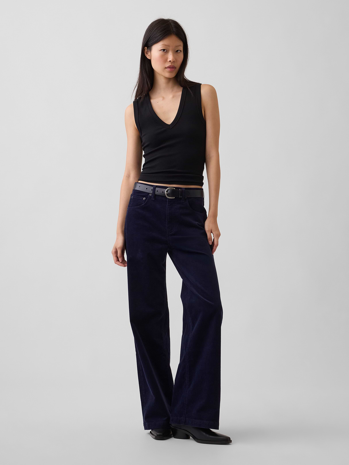 High Rise Stride Wide-Leg Jeans - Navy blue uniform