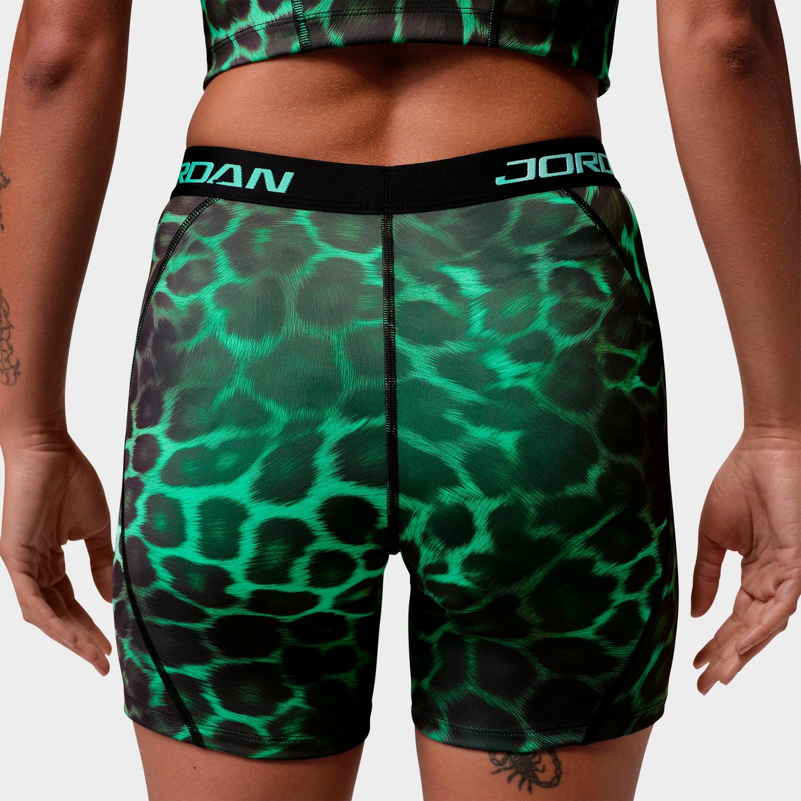 Women's Jordan Sport Dri-FIT High-Waisted 5" All-over Print Shorts - Green Glow/Green Glow - view 3