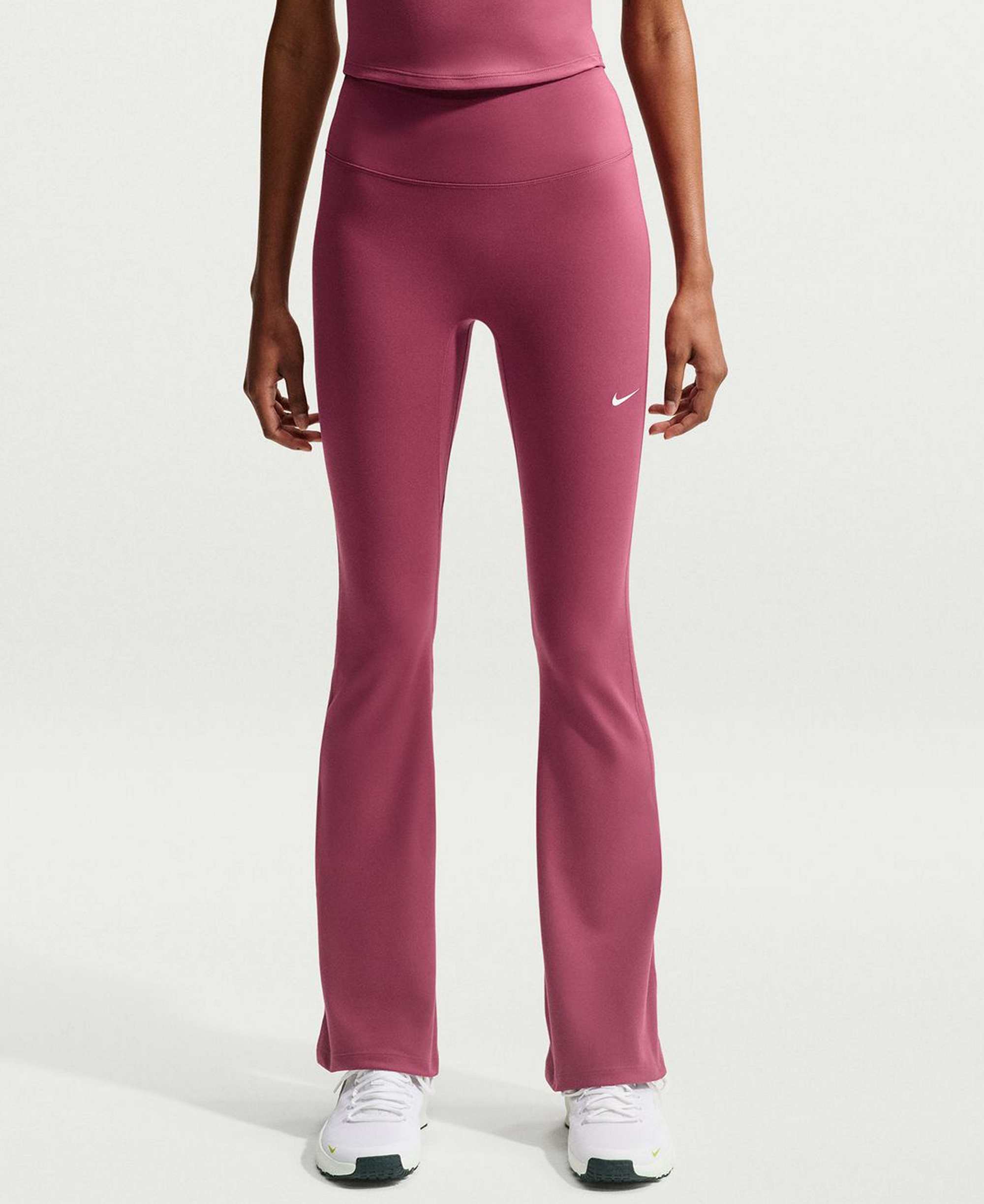 Nike Women's High-Waisted Flared Leggings - Pink Smoke/White