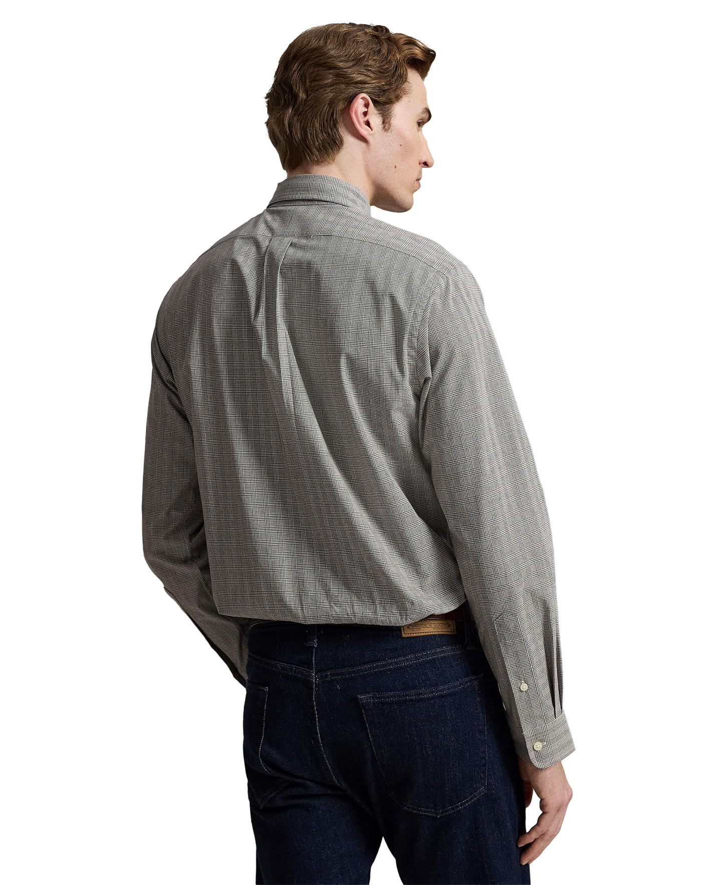 Polo Ralph Lauren Men's Stretch Poplin Shirt - Nutmug Brown White