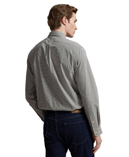 Polo Ralph Lauren Men's Stretch Poplin Shirt - Nutmug Brown White