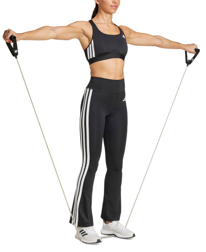 adidas Women's Optime Essentials 3-Stripes Flared Leggings - Black/White