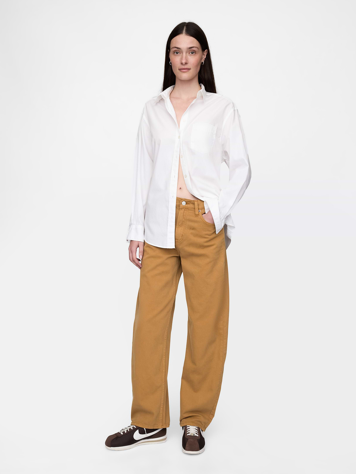 High Rise Barrel Jeans - Riverbed brown