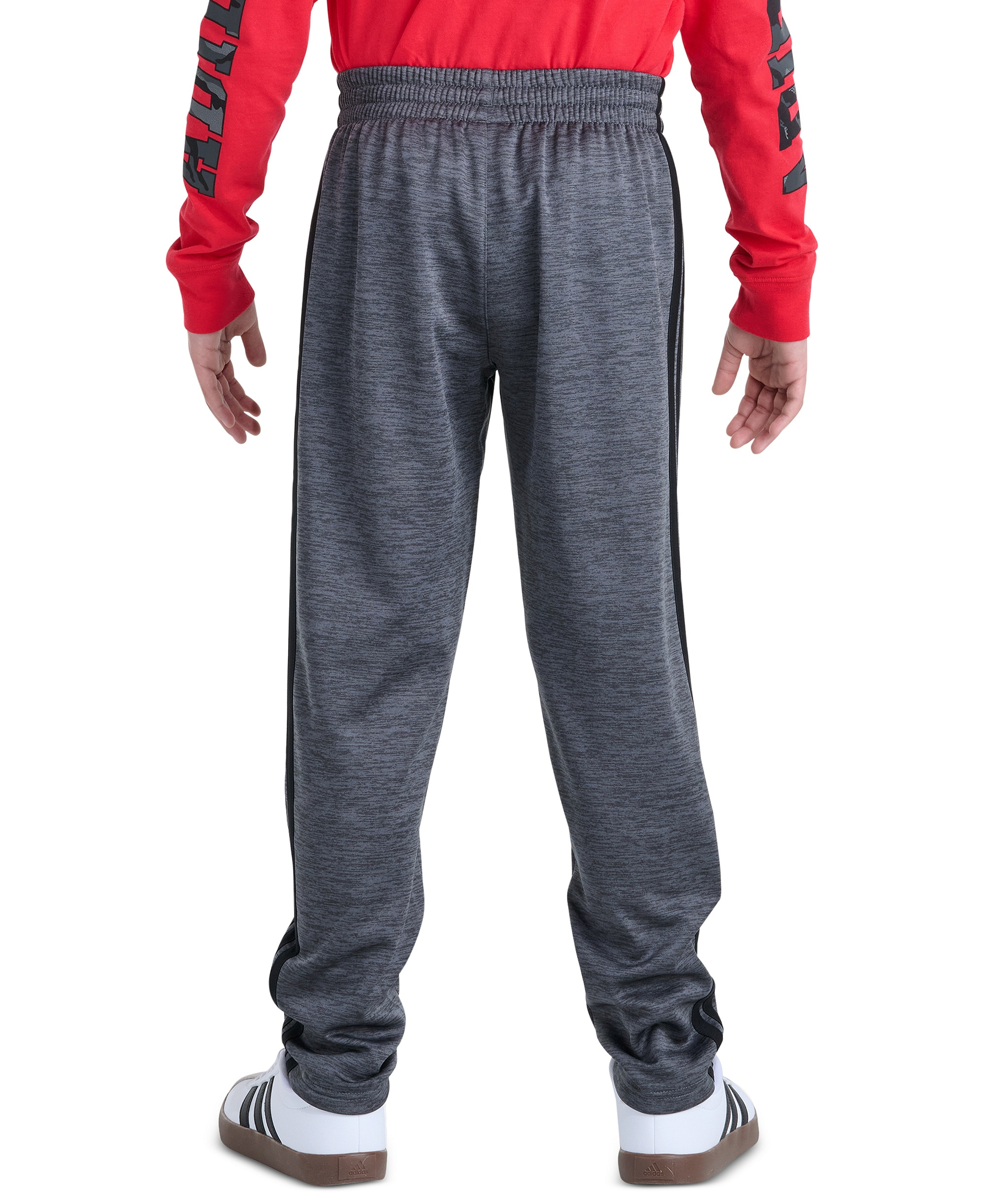 adidas Boys' 8-20 Elastic Waistband Pant - Dark Gray Heather