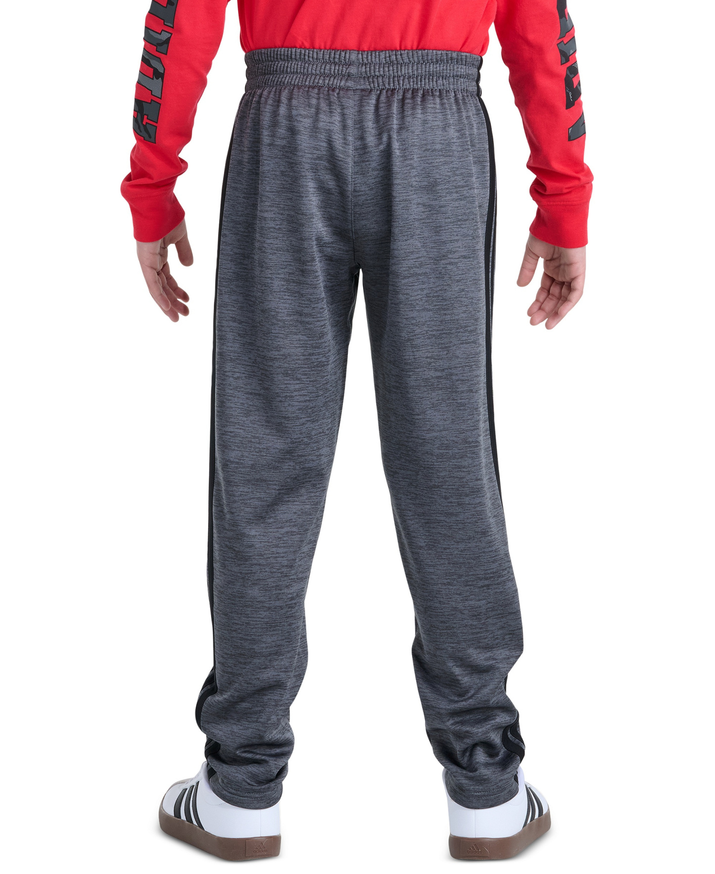 adidas Boys' 8-20 Elastic Waistband Pant - Dark Gray Heather