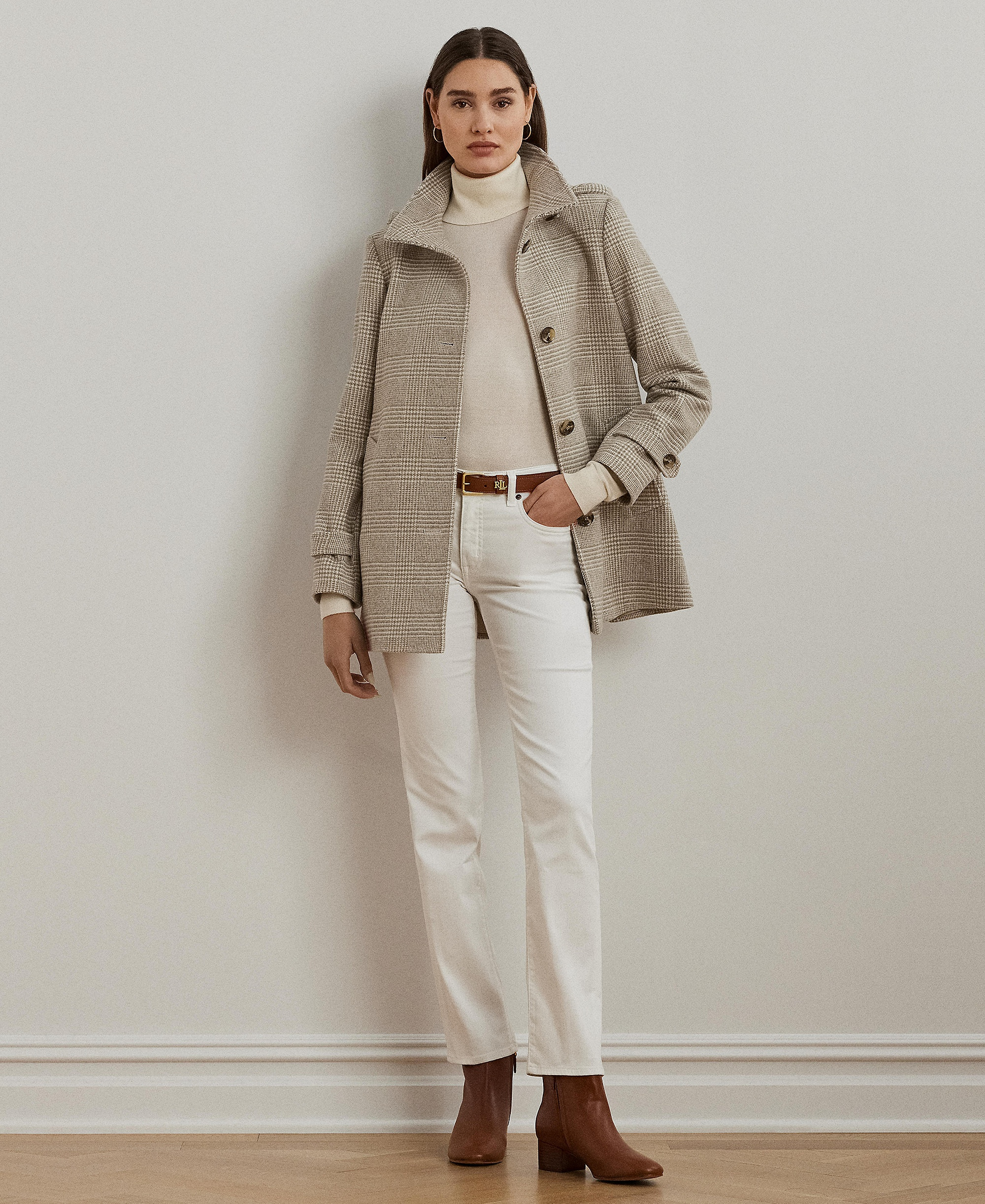 Lauren Ralph Lauren Women's Icon Hooded A-Line Coat, Created for Macy's - Camel/Cream