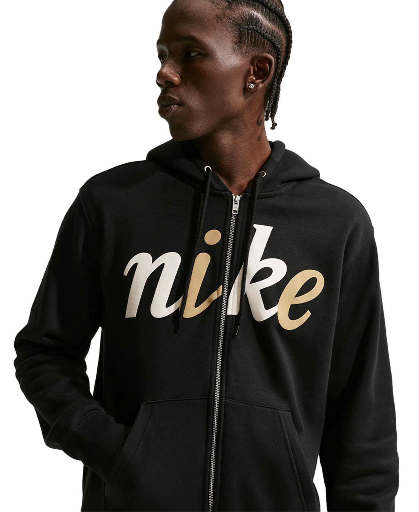 Nike Men's Fleece Full-Zip Sweatshirt - Black/ Sail