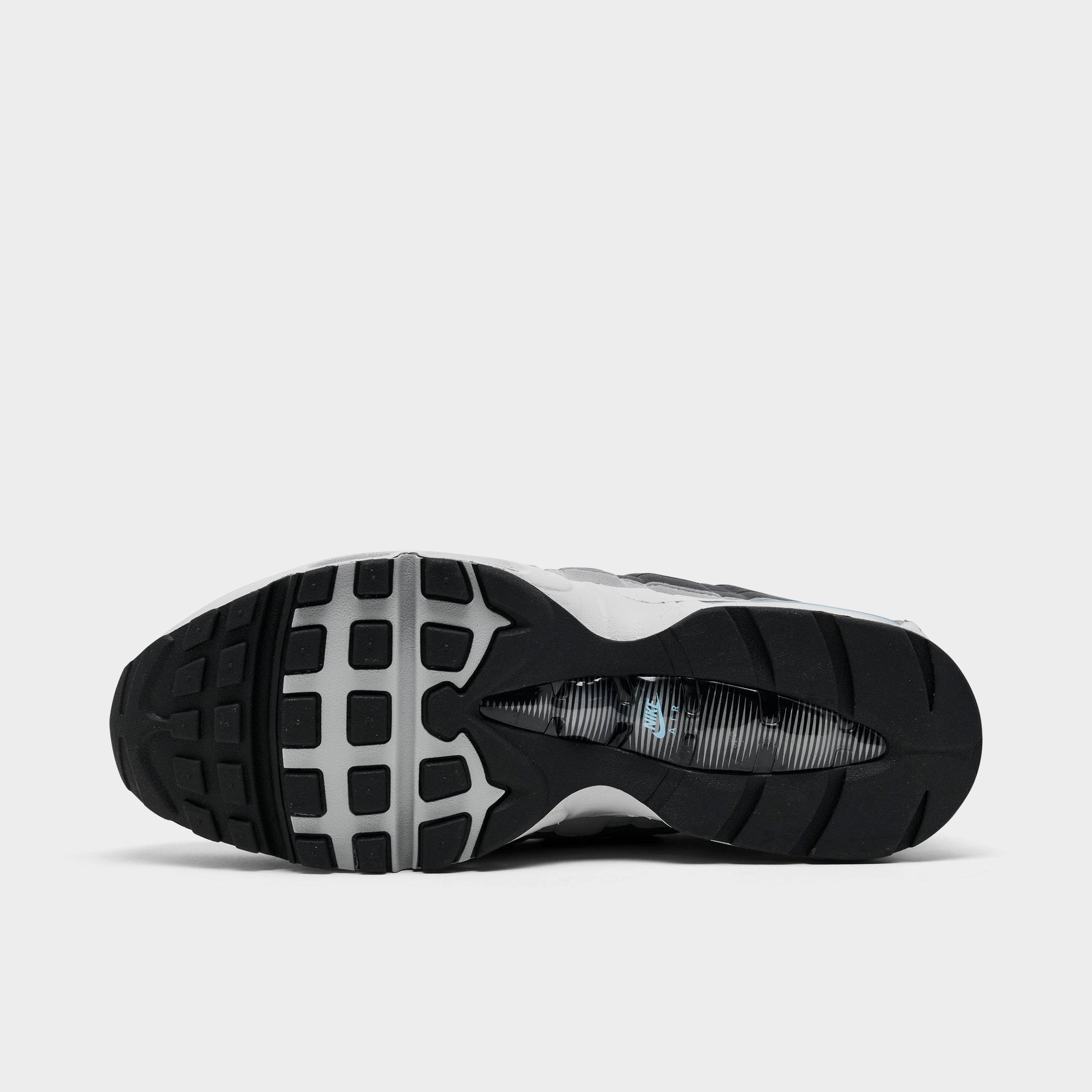 Men's Nithtke Air Max 95 Big Bubble Scorpion Casual Shoes - Part 1 - Black/Grey Fog/Anthracite/Football Blue - Bottom view