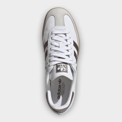 Women's adidas Originals Samba OG Casual Shoes - Part 2 - Cloud White/Coffee Metallic/Gum - Top view