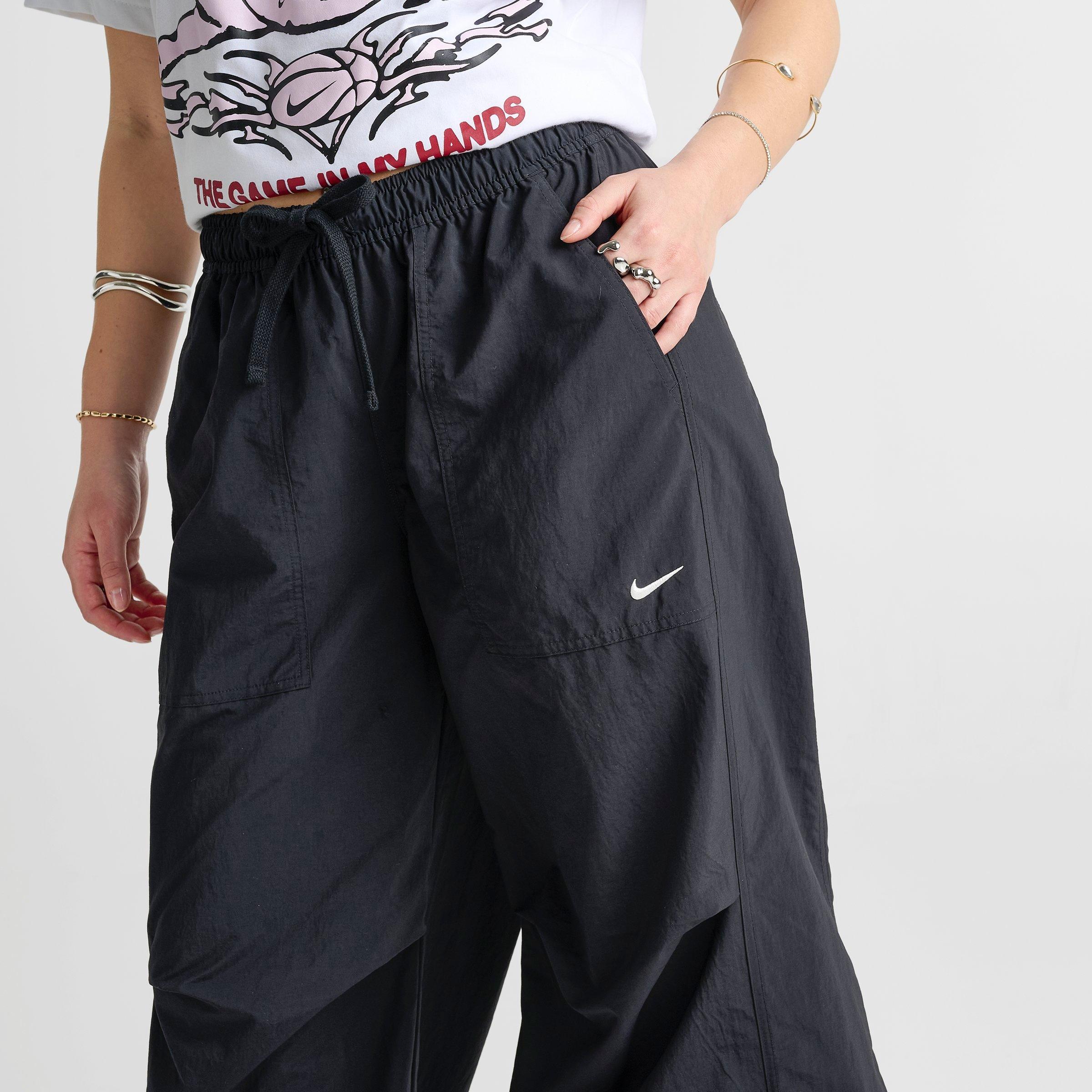Women's Nithtke Sportswear Loose Mid-Rise Structured Pants - Black/Sail