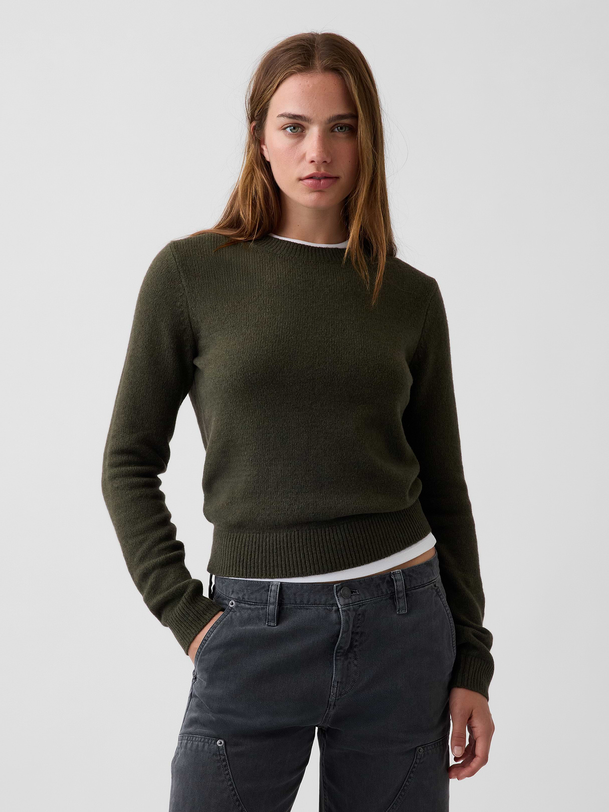 CashSoft Crew Sweater - Bamboo green