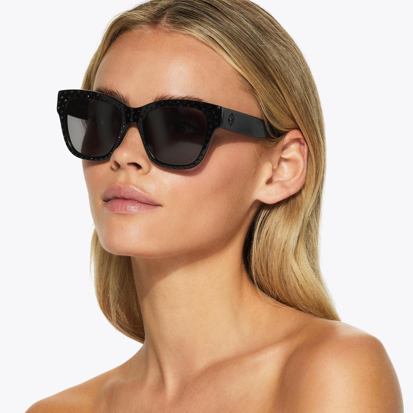 Kurt Geiger London Shoreditch Square Sunglasses - Black - view 2