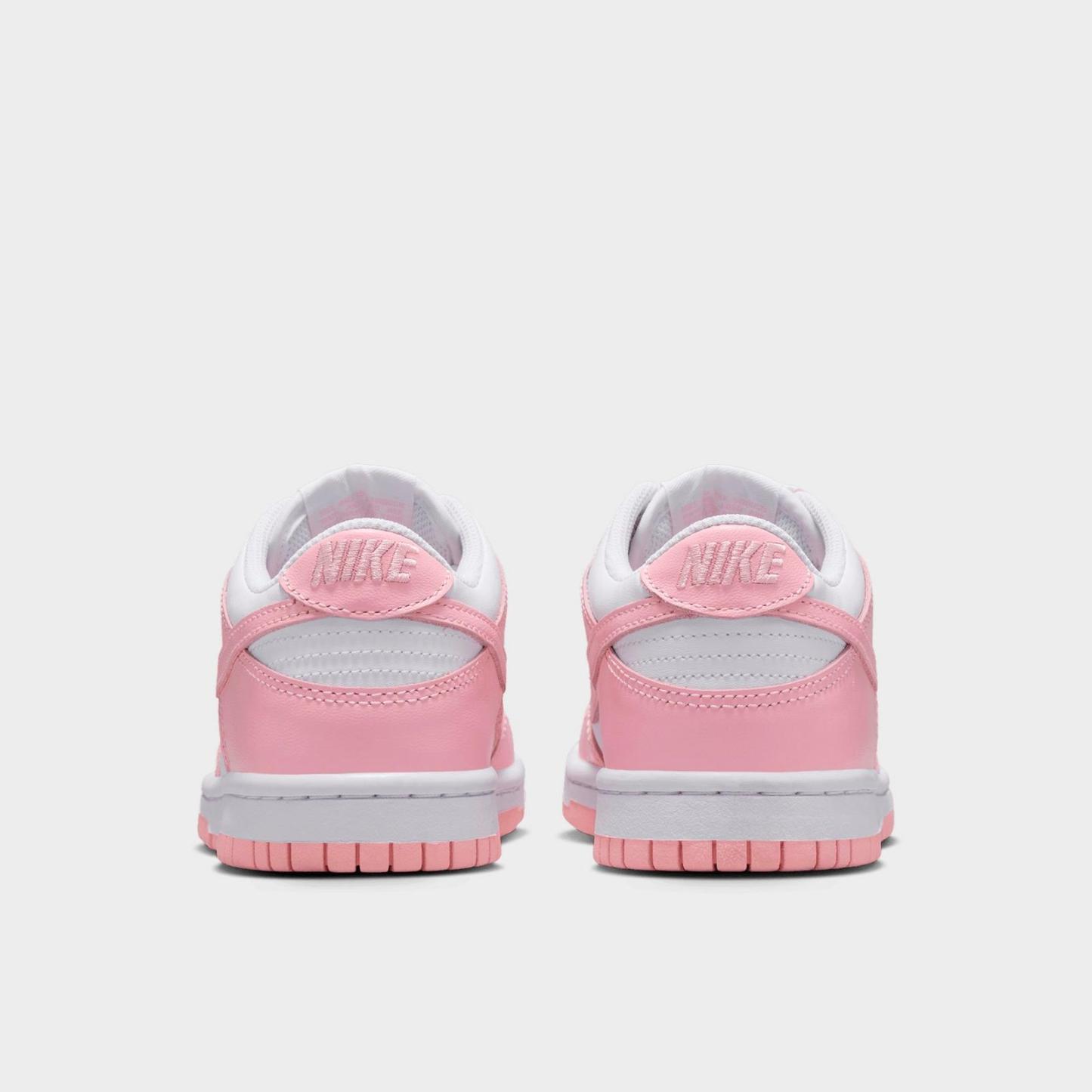 Big Kids' Nike Dunk Low Casual Shoes - White/White/White/Medium Soft Pink