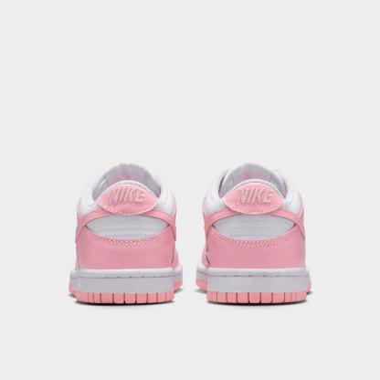 Big Kids' Nike Dunk Low Casual Shoes - White/White/White/Medium Soft Pink
