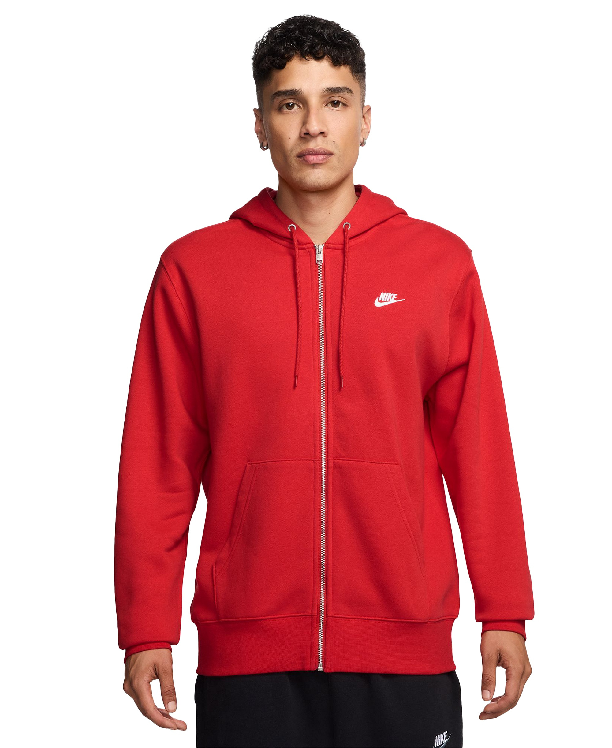 Nike Men's Full-Zip Fleece Regular-Fit Hoodie - University Red/White