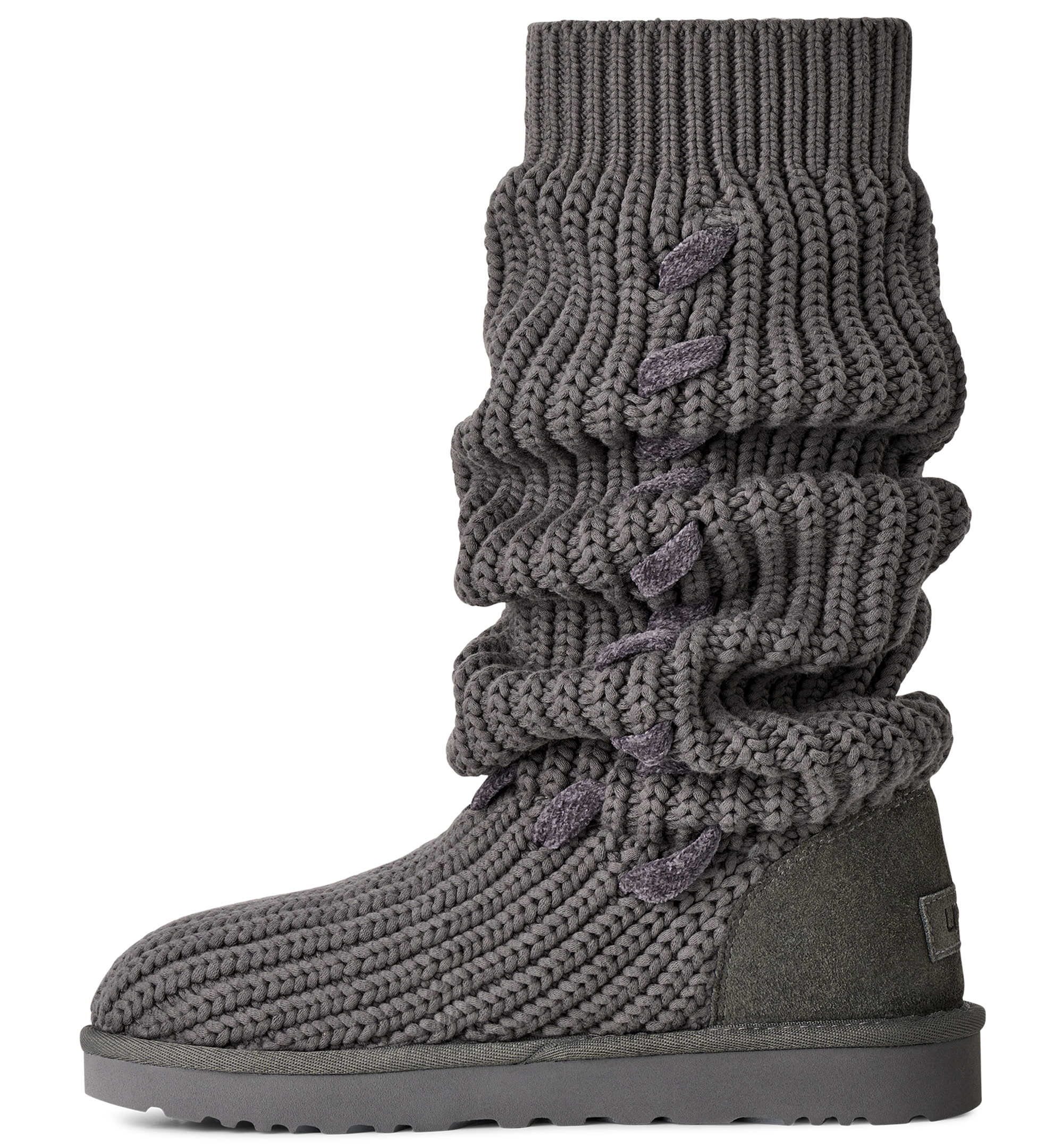 UGG® Women's Classic Tall Whipstitch Knit Slouch Knee High Boots - Charcoal